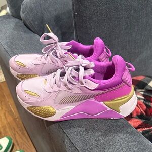 Puma Women's Purple and Gold Sneakers